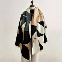 Depot - Black and IvoryBold Print Oversized Scarf