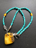 Bea K. Designs - Turquoise and Amber Necklace