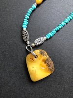 Bea K. Designs - Turquoise and Amber Necklace