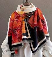 Depot - Orange/Black Oversized Scarf