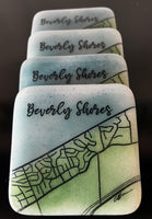 Caryn Brown - Beverly Shores Map Coasters
