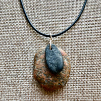 Marie Miklaszewski - Necklace - 2 stone pendant stacked stones