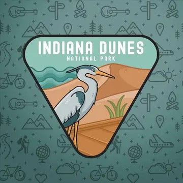 Indiana Dunes Sticker with Crane