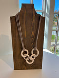 Lynne Tan - Necklace - Ivory 5 Circle Chain on Suede