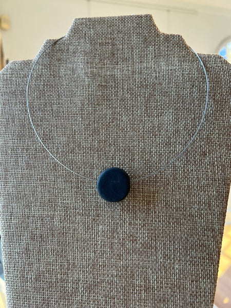 Lynne Tan - Necklace - Charcoal Solid Circle