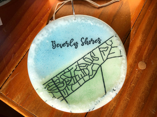 Caryn Brown - Beverly Shores Ornament Frosty White Flecks Border