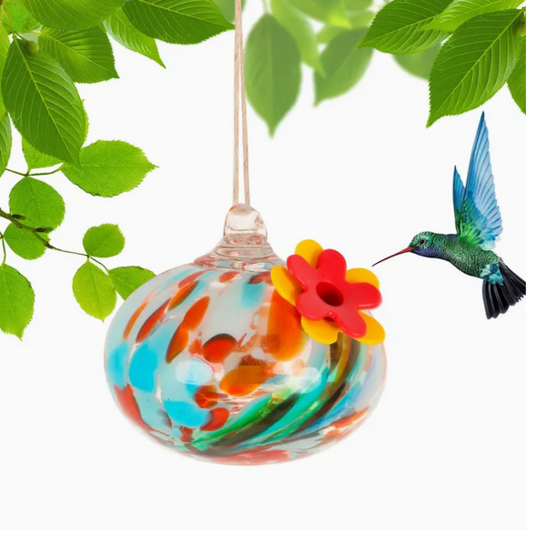 Hummingbird Feeder - Multicolor Glass