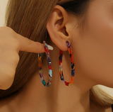 Multi-color Plastic Hoop Earrings