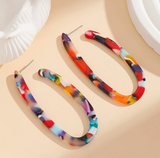 Multi-color Plastic Hoop Earrings
