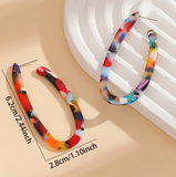 Multi-color Plastic Hoop Earrings