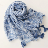 Scarf  -  Blue and white