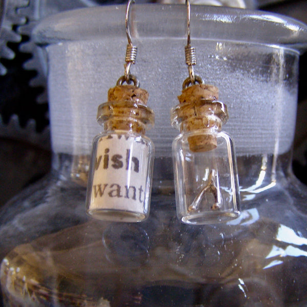 Lisa Nordstrom - Earrings - Message in a Bottle "WISH"