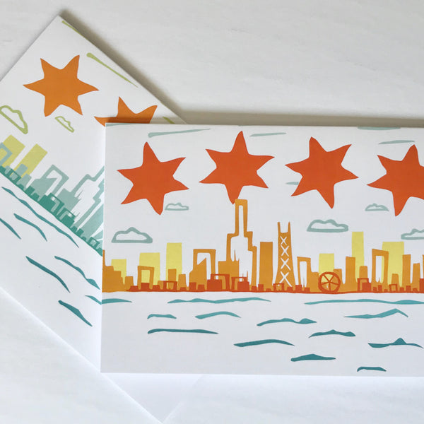 Judy Lynn - Set/8 Chicago Skyline Notecards