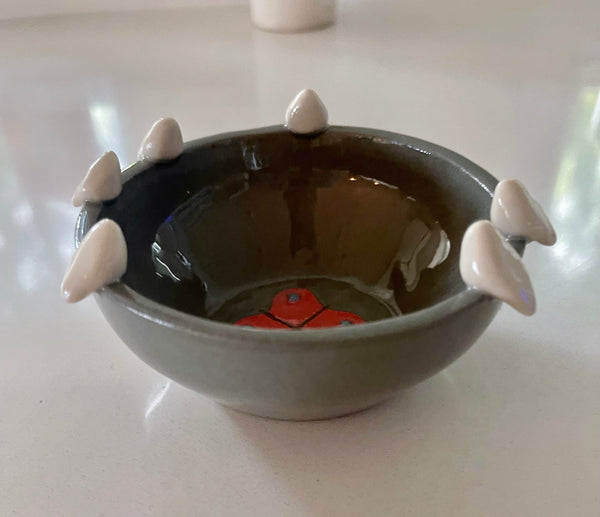 Boo Lee - Small Bowl with Birdies (Red)