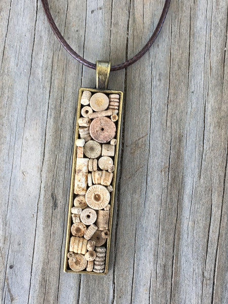Lora Richardson - Crinoid Pendant Necklace - Brass
