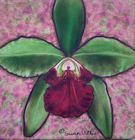 Susan Willis - Sandstone Trivet - Green Orchid