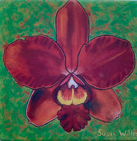 Susan Willis - Sandstone Trivet - Red Orchid