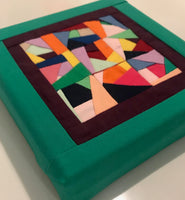 Michele Makinen - Hand-Sewn Green Miniature Quilt- 5 X 5 Collection