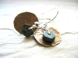 Jaclyn Dreyer - Turquoise and Hammered Brass Disc Earrings