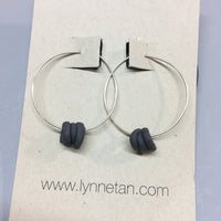 Lynne Tan - Porcelain Earrings Coil Hoop in Charcoal