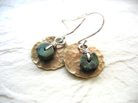 Jaclyn Dreyer - Turquoise and Hammered Brass Disc Earrings