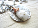 Jaclyn Dreyer - Solar Quartz & Hammered Silver with Copper Necklace