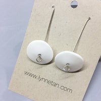 Lynne tan - Porcelain Earrings Horizontal Disc in Ivory