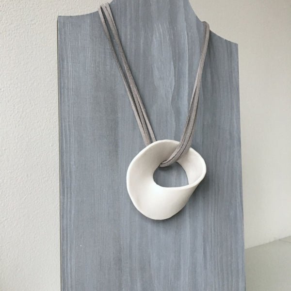 Lynne Tan - Mobius Strip Necklace on Faux Suede Cords