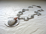 Jaclyn Dreyer - Solar Quartz & Hammered Silver with Copper Necklace
