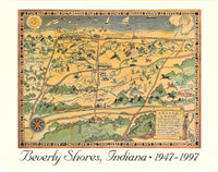 Beverly Shores Fun Map Commemorative Poster